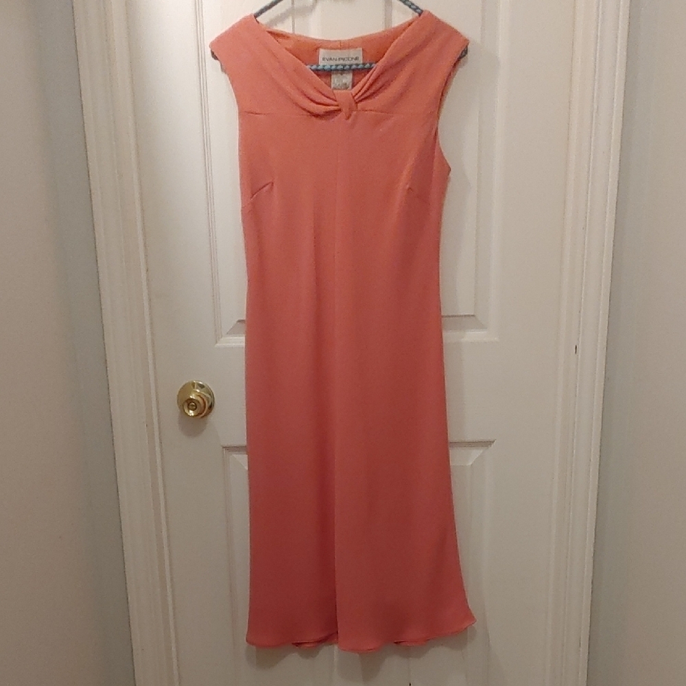 Elegant Coral Sleeveless Dress